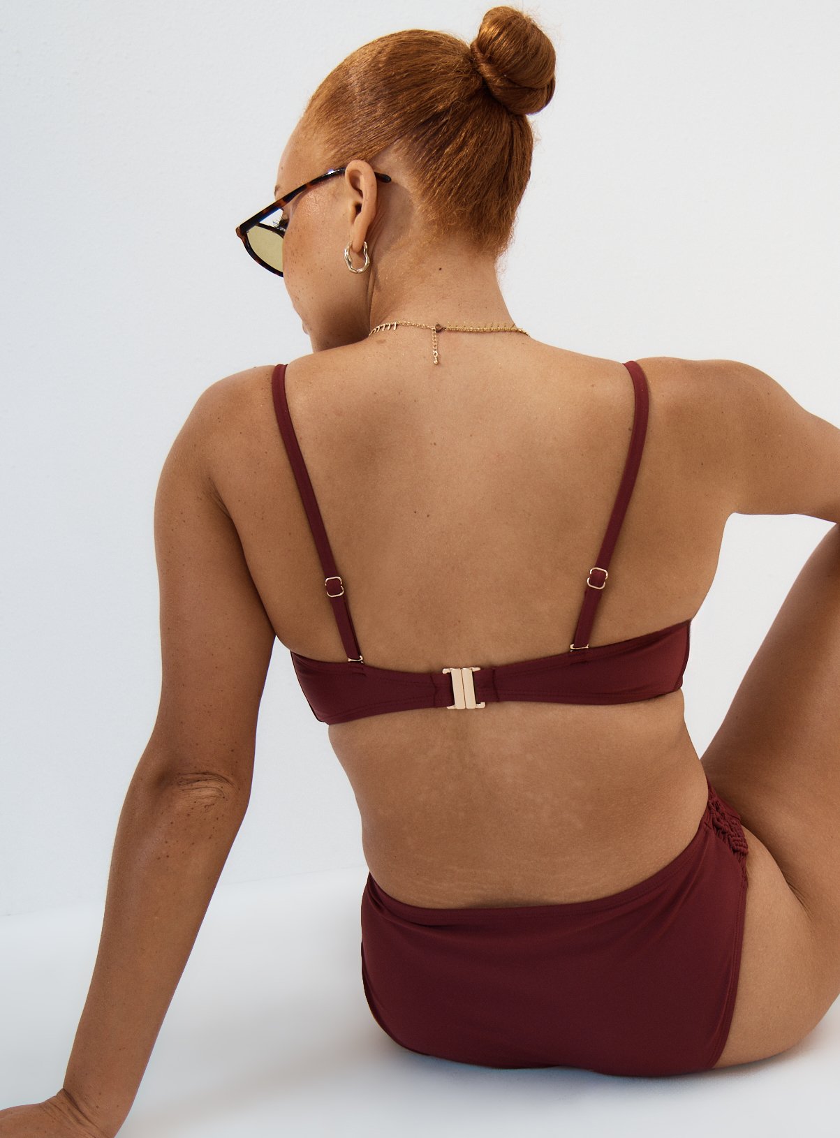 Berry Red Macrame Bandeau Bikini Top 20 - Image 6 thumbnail